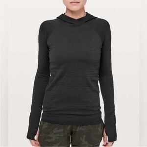 Lululemon Rest Less Hoodie, Size 4 Black - EUC - Seamless Running Pullover